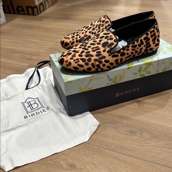 NWT - BIRDIES ‘Starling’ Leopard / Cheetah Print HairCalf Loafers & Dust Bag - Picture 2 of 8